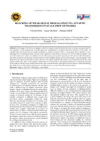 Blocking of Weak Signal Propagation Via Autaptic Transmission in Scale-Free Networks