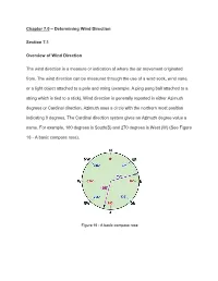 Chapter 7.0 – Determining Wind Direction Section 7.1 Overview Of