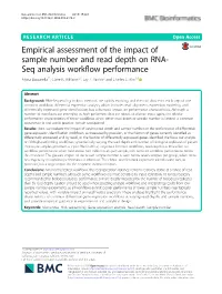 Empirical Assessment of the Impact of Sample Number and Read Depth on RNA-Seq Analysis Workflow Performance