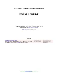 Humankind Benefit Corp Form NPORT-P Filed 2021