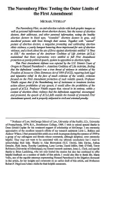 Nuremberg Files: Testing the Outer Limits of the First Amendment