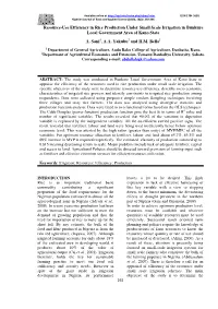 Resource-Use Efficiency in Rice Production Under Small Scale Irrigation in Bunkure Local Government Area of Kano State A