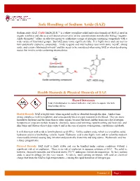 Safe Handling of Sodium Azide (SAZ)