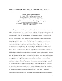 Song and Memory: “Singing from the Heart”