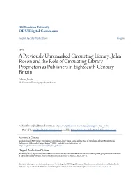 A Previously Unremarked Circulating Library