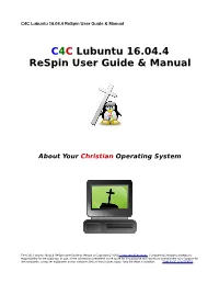 C4C Lubuntu 16.04.4 Respin User Guide & Manual