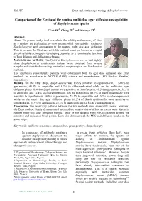 Comparison of the Etest and the Routine Multi-Disc Agar Diffusion Susceptibility of Staphylococcus Species