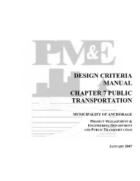 Design Criteria Manual Chapter 7 Public Transportation