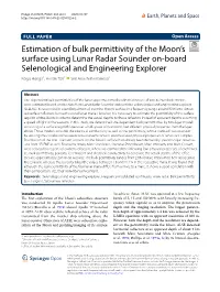 Estimation of Bulk Permittivity of the Moon's
