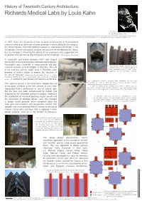 History of Twentieth Century Architecture: Richards Medical Labs by Louis Kahn
