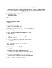 Selected Individual Responses: Khangsar MM3