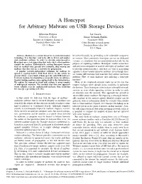 A Honeypot for Arbitrary Malware on USB Storage Devices