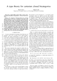 A Type Theory for Cartesian Closed Bicategories