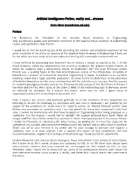 Artificial Intelligence: Fiction, Reality And… Dreams