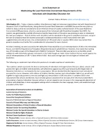 Joint Statement on Maintaining the Least Restrictive Environment Requirements of the Individuals with Disabilities Education Act
