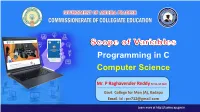 Programming in C Computer Science