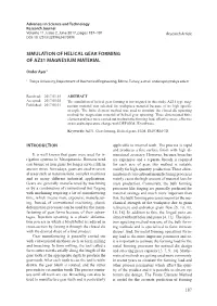 Simulation of Helical Gear Forming of Az31 Magnesium Material