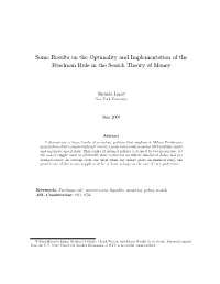 Some Results on the Optimality and Implementation of the Friedman Rule in the Search Theory of Money