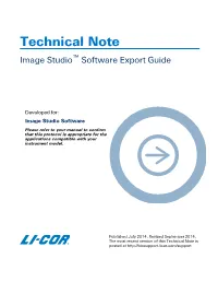 Technical Note Image Studio™ Software Export Guide