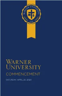 Warner University 2020 Commencement Program