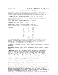 Ferritungstite (K, Ca, Na)(W , Fe )2(O, OH)6 • H2O C 2001-2005 Mineral Data Publishing, Version 1