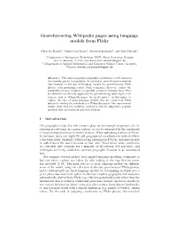 Georeferencing Wikipedia Pages Using Language Models from Flickr
