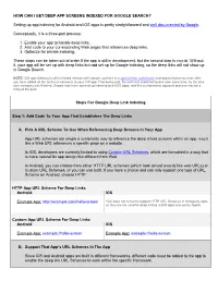 How Can I Get Deep App Screens Indexed for Google Search?