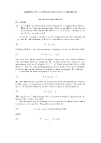 Sets and Boolean Algebra