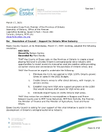 Support for Wine Sector