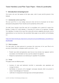 Tower Hamlets Local Plan Topic Paper: Views & Landmarks 1 Introduction & Background