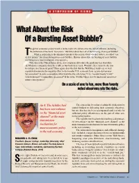 What About the Risk of a Bursting Asset Bubble?