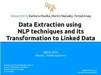 Data Extraction Using NLP Techniques and Its Transformation to Linked Data