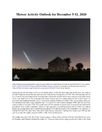 Meteor Activity Outlook for December 5-11, 2020