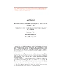 Patent Infringement in Outer Space in Light of 35 U.S.C. § 105