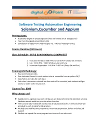 Selenium,Cucumber and Appium