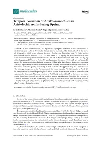 Temporal Variation of Aristolochia Chilensis Aristolochic Acids During Spring