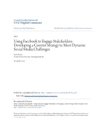 Using Facebook to Engage Stakeholders: Developing A