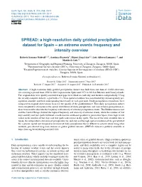 A High-Resolution Daily Gridded Precipitation Dataset for Spain – an Extreme Events Frequency and Intensity Overview