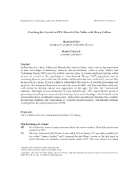Cracking the Crystal in STS: Marcelo Fetz Talks with Harry Collins