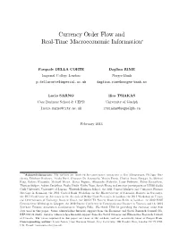 Currency Order Flow and Real-Time Macroeconomic Information∗