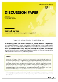 Discussion Paper "Network Parties"