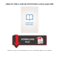 In the Land of Invented Languages Free