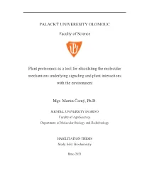 Plant Proteomics As a Tool for Elucidating the Molecular Mechanisms Underlying Signaling and Plant Interactions with the Environment
