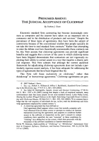 THE JUDICIAL ACCEPTANCE of CLICKWRAP by Nathan J.Davis