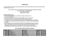 List of Candidates Called for Written Examination CORRIGENDUM