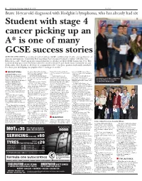 Student with Stage 4 Cancer Picking up an A* Is One of Many GCSE