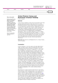 Animal Mayhem Games and Nonhuman-Oriented Thinking