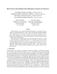 Best-First and Depth-First Minimax Search in Practice