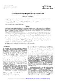 Characterization of Open Cluster Remnants