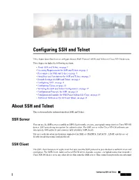 Configuring SSH and Telnet